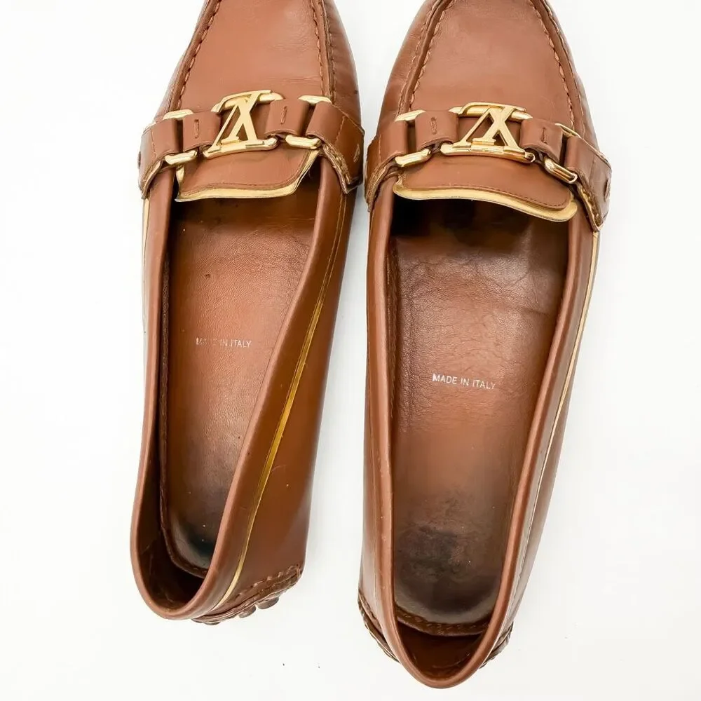 Louis Vuitton LV Loafers Leather Moccasins Flats EU 37 US 7